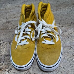 Vans High Top Sneakers in Mustard Yellow and White